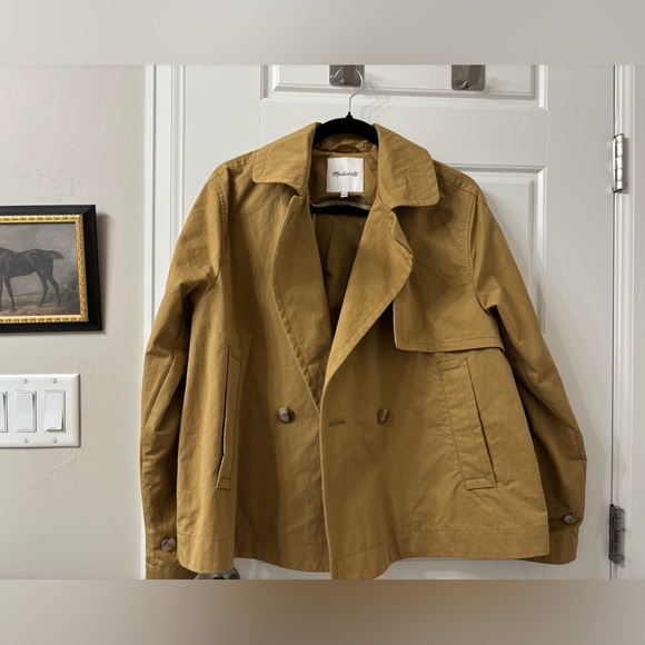 Madewell double breasted cropped trench coat - Picture 5 of 9
